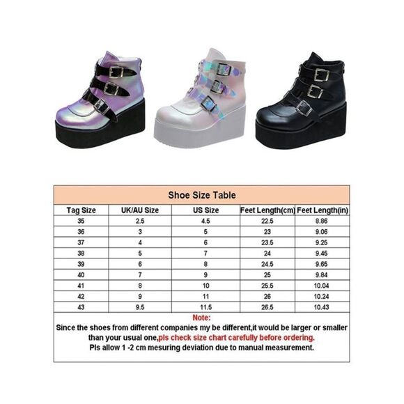 Purple Metallic Platform Ankle Boots - Size 6 - Picture 2 of 16